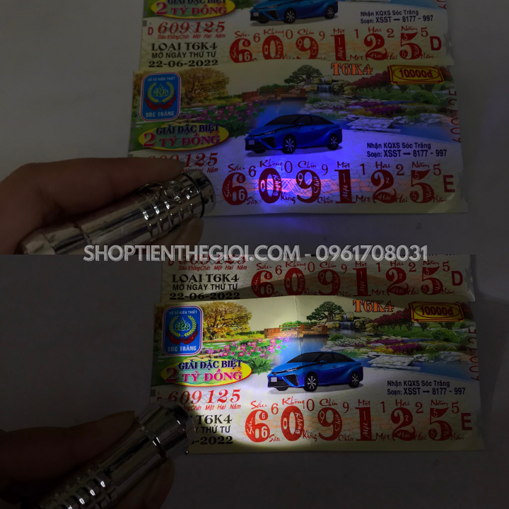 Đèn Pin Siêu Rẻ Ánh Sáng Tím UV 2 Đầu